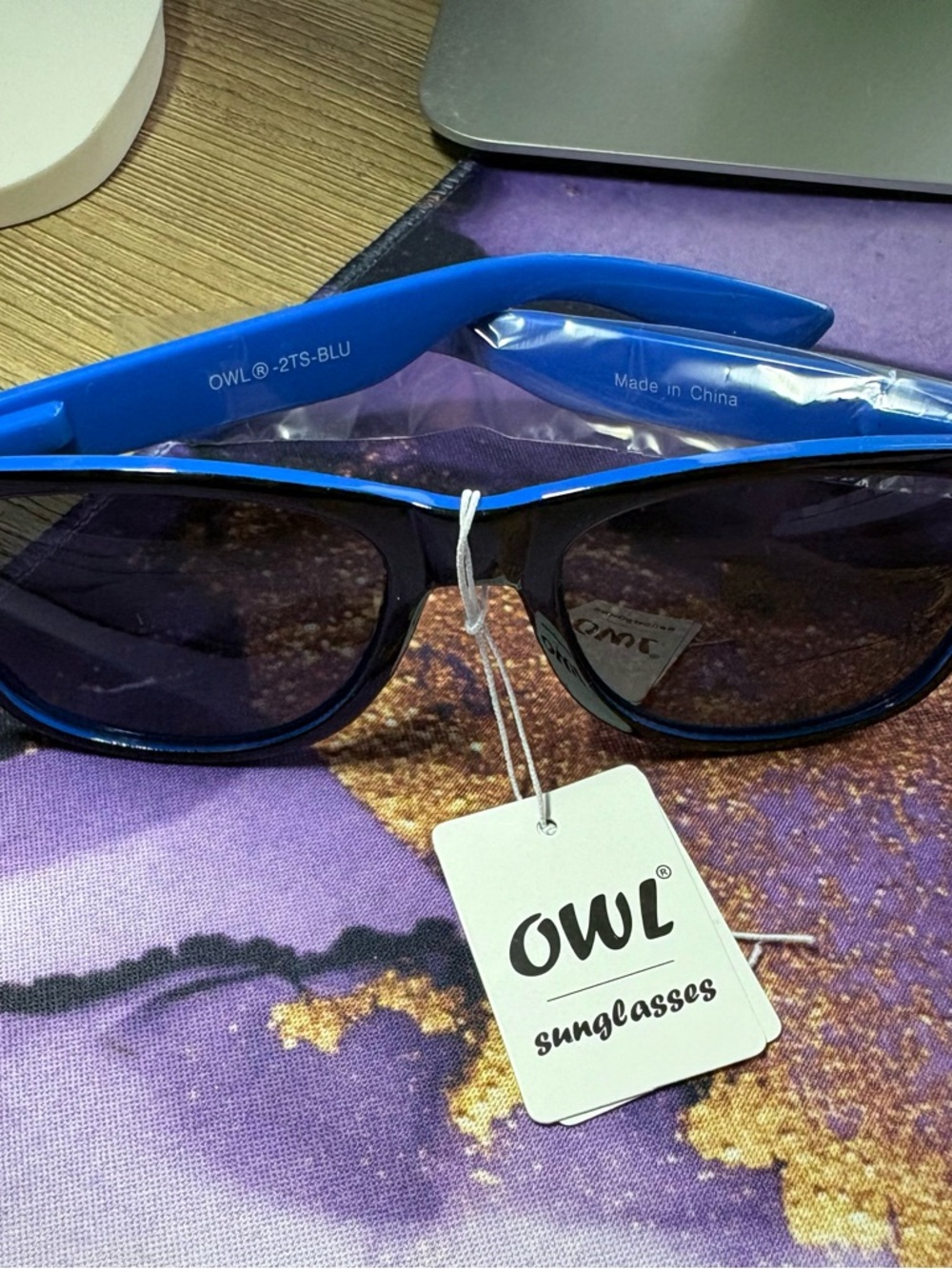 OWL Bright Blue Sunglass Temple Arm - Glossy Finish